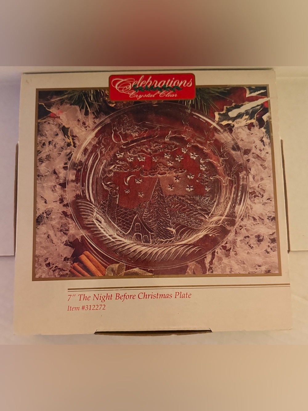 Celebrations Crystal Clear "The Night Before
Christmas" Plate Vintage NIB
